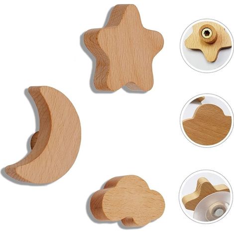 Wandgarderobe aus Holz, Klebehaken, Garderobenhaken, Kindergarderobe (1/5)