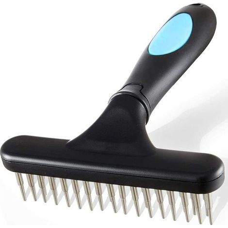 Peine para animales, peine para perros, peine para subpelo con dos filas, cepillo de aseo, peine para perros con dos filas y 33 dientes. (1/5)
