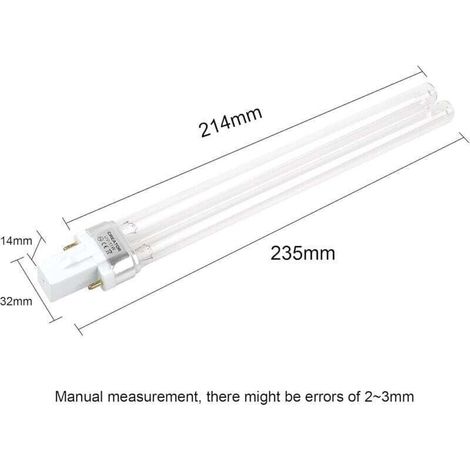 Lampe UVC de rechange Tube de remplacement Tube UV pour appareil UVC G23 11 Watt, 2 pièces