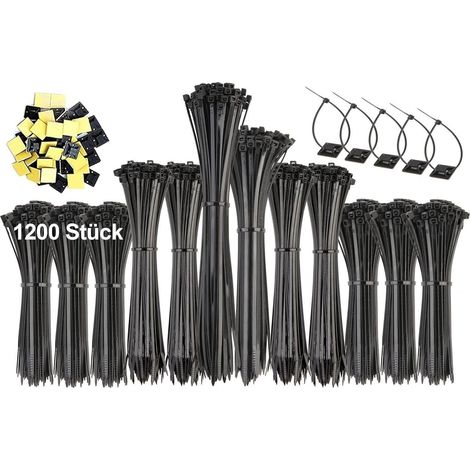 Kabelbinder Schwarz Selbsthemmend UV Beständig 1200 Stück(Set) (1/5)