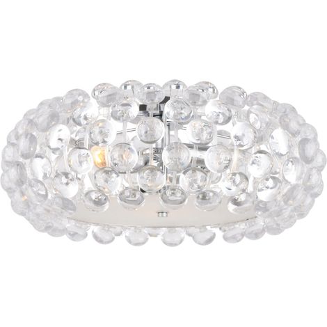 Plafonnier rond perles Therica Reality 3xE14 chromé
