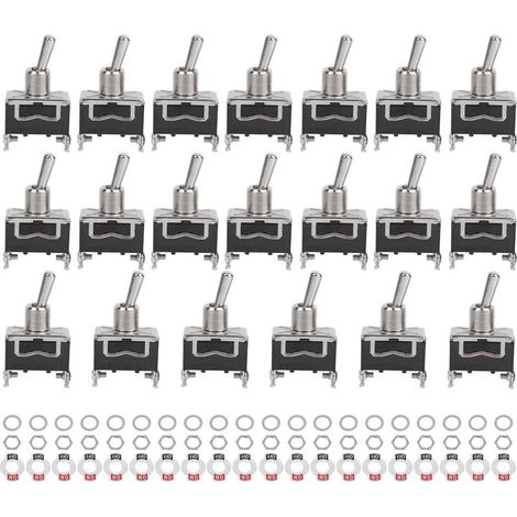 20 pièces BERM lumière LED interrupteur à bascule marche-arrêt 2 vitesses 2 broches 15A 250VAC BEM1021