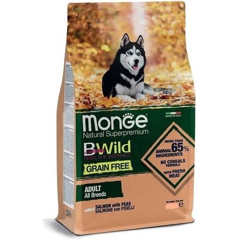 Monge Dog Bwild Grain Free Adult All Breed Salmone e Piselli - Monge Dog Bwild Grain Free Adult All Breed Salmone e Piselli - Sacco Da 2,5 Kg