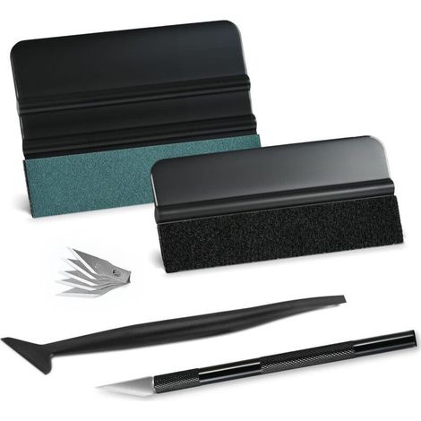Kit d'installation de vitres teintées pour voiture - Outils pour pellicule de vinyle avec raclette en feutre, micro-raclette et lame de rasoir (1/4)