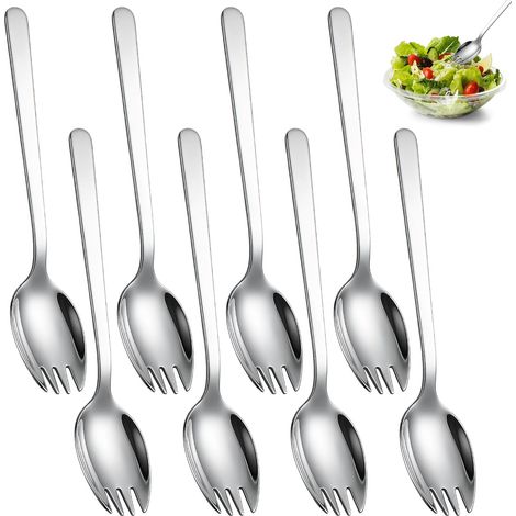 Set of 8 2-in-1 Stainless Steel Dinner Forks (1/5)