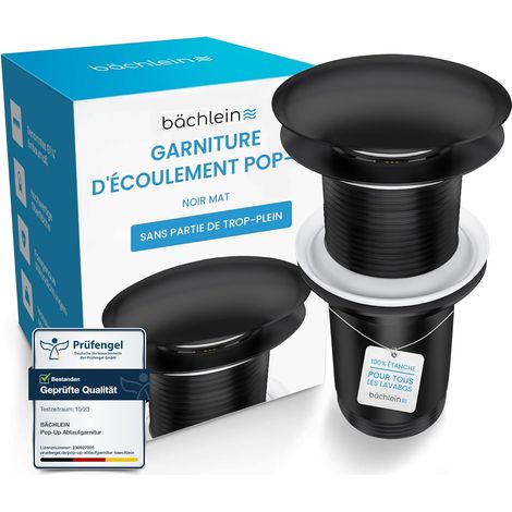1 - Bonde Lavabo - Valve Pop-up - Système Clic-clac Sans Trop-plein - Pour Évier Et Lavabo De Salle De Bain - Noir Mat - 3,2x3,2cm (1/5)