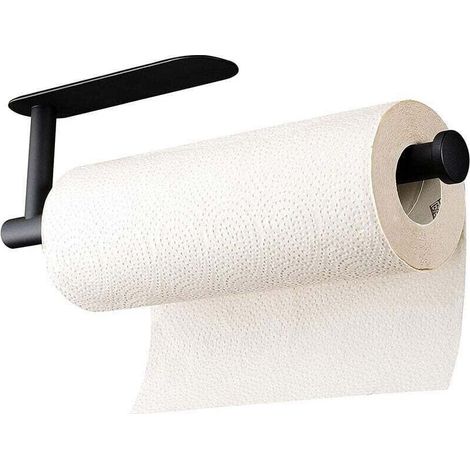 Noir-Porte Sopalin, XU, Support Essuie Mural ou Auto-Adhésif,Porte Rouleau Papier Cuisine Acier Inoxydable. Porte de l'armoire, Sopalin Perçage, Blanc KZQ - KZQ