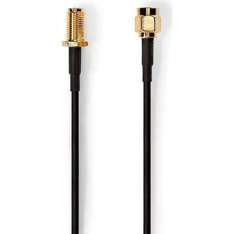 Sma cable rp sma male rp sma female gold plated 50 ohm single shielded 500 m round pvc black label