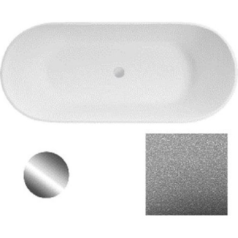 Baignoire îlot Glam chrome avec bonde chrome MOYA 160x68 (1/2)