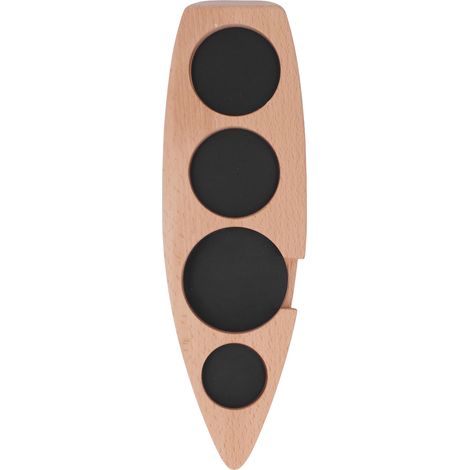 Bootsförmiger Kaffeebecherhalter mit 4 Rillen, rutschfest und stabil, aus Holz, 53 mm / 2,1 Zoll (1/5)