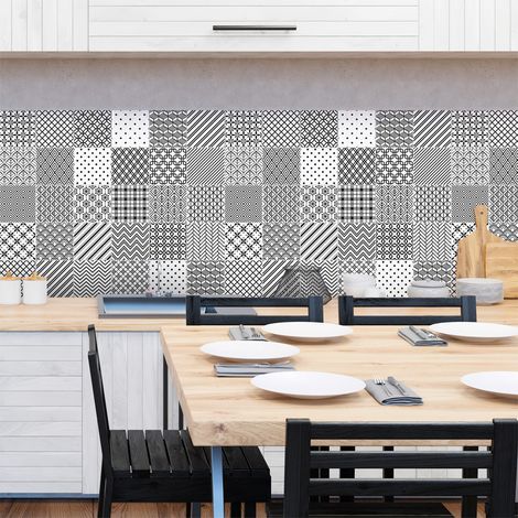 Sticker Mural Carrelage adhésif Cuisine Salle de Bain - 30 STICKERS CARREAUX DE CIMENT SCANDINAVE DUBLIN - 30stickers10x10cm (1/5)