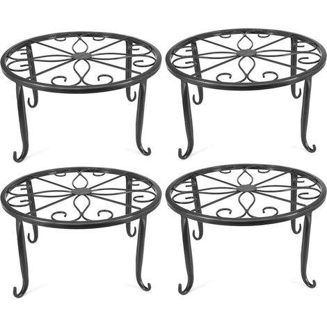 Support Pour Plante - En Fer - 45 cm De Hauteur - Anti-Rouille - Pour Intérieur Et Extérieur - Lot De 4 (1/5)