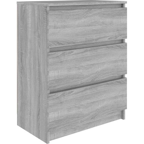 Credenza buffet cassettiera mobile contenitore organizer cucina soggiorno salonsonoma 60 x 35 x 76 cm pannelli compositi grigio 020036416