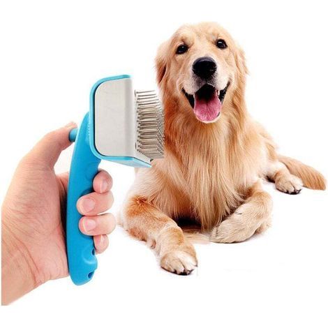 Brosse pour chat pour chien, brosses pour animaux de compagnie, brosse pour poils longs et poils courts, poils propres pour animaux de compagnie, élimine sans effort les nœuds et les nœuds (1/5)
