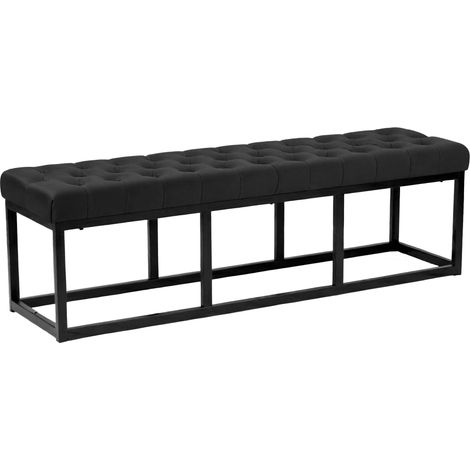 Sitzbank Polson Samt Schwarz schwarz 150 cm