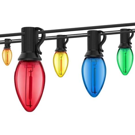 Guirlande lumineuse de Noël de 10 m avec 15 LED et ampoule supplémentaire - Culot E12, multicolore, étanche IP44 (1/5)