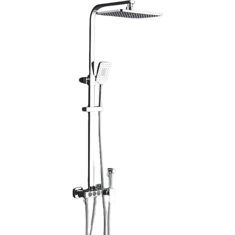 Colonne de Douche Thermostatique, Colonne de Douche avec Mitigeur et Douchette 30x30cm, Colonel de Douche Réglable (1/5)
