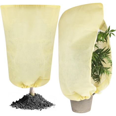 2 pièces 80 × 120 cm Voile Hivernage Plante Exterieur, avec Fermeture à glissière et Cordon de Serrage, Tissu Non tissé épais, Convient aux oliviers et Palmiers en Pot (1/5)