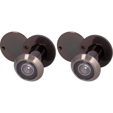 Judas de Porte Super Angulaire Laiton  Vision Grand Angle  Installation Facile  Sécurité Optimisée pour Enfants et Personnes Âgées, Cuir, 25-42 mm, Verre (Lot de 2) (1/5)