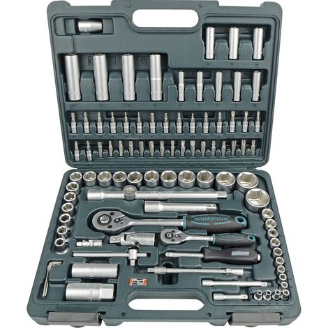 Kit di chiavi a bussola metrico 1/4 (6.3 mm), 1/2 (12.5 mm) 94 parti Brüder Mannesmann M98410