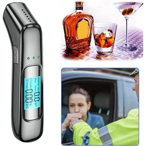 Éthylotest, testeur d'alcool professionnel haute précision,moniteur d'alcoolémie affichage numérique LCD (1/4)