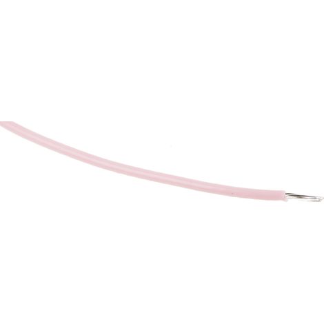 Fil de câblage à gaine PTFE RS PRO, 0,12 mm², 26 AWG, 200°C max, PTFE Rose, 100m ( Prix pour Bobine de 100 Mètres )