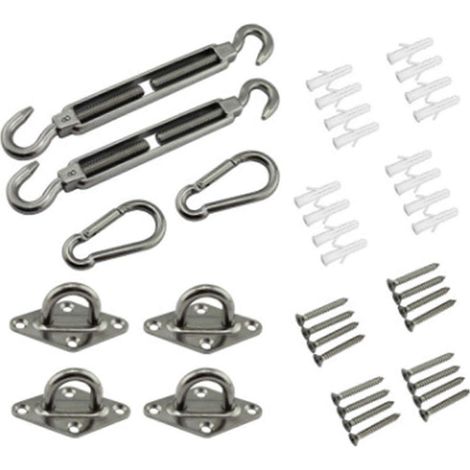 Accessoire de fixation pour voile d'ombrage, robuste, pour jardin et terrasse - Kit de fixation 6 mm (1/4)