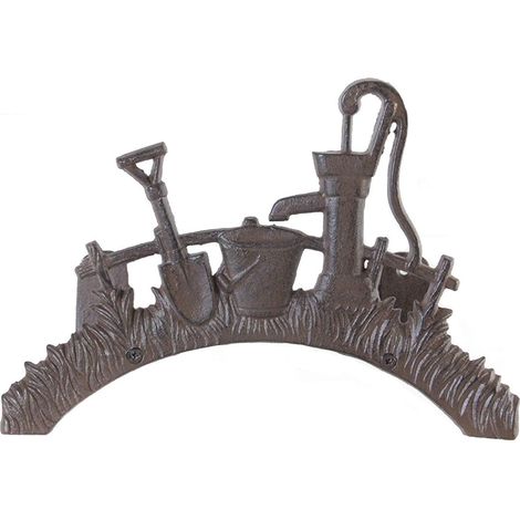 Wandmontierter Schlauchhalter aus Gusseisen – 27,2 x 19 x 13,2 cm – Antike Metallwandhalterung