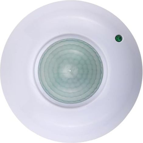 Détecteur de présence plafond (1 pièce), interrupteur à détecteur de mouvement PIR 220-240 V, haute sensibilité, portée de détection 360° jusqu'à 6 m (1/4)