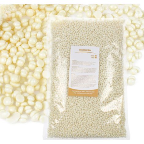 Cire chaute en grains pour épilation nez jambes corps, sans bandes, résultat rapide, gros format 1000g miel (1/5)