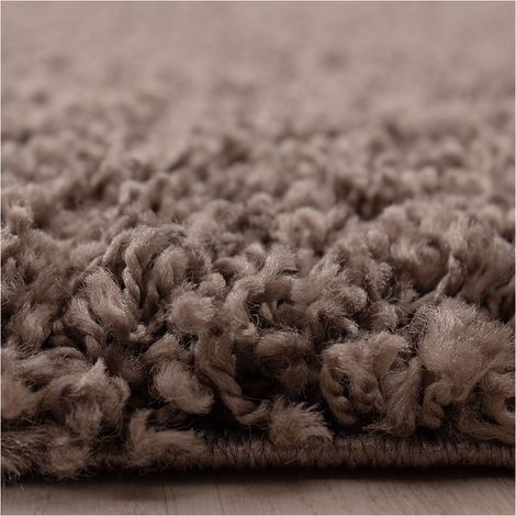 Tapis uni shaggy rond Bright Taupe Ø 200 (1/5)