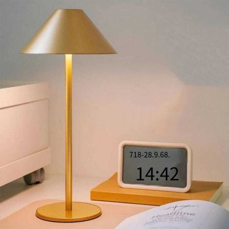 Lampe de table sans fil ACKERMAN, lampe de chevet LED rechargeable 4000 mAh à intensité variable, pour salon/chambre, 1531 cm, or (1/5)