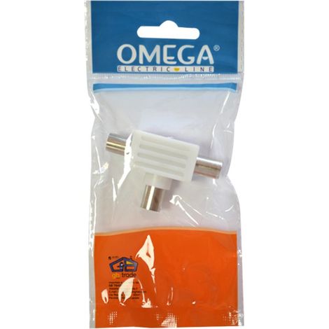 ADATTATORE TRIPLO COASSIALE JACK 9,5MM ENTRATA FEMMINA 2 USCITE MASCHIO