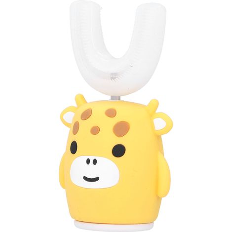 Brosse à dents électrique intelligente en forme de U pour enfants, motif dessin animé, pour le nettoyage des dents et l'hygiène bucco-dentaire (jaune) (1/5)