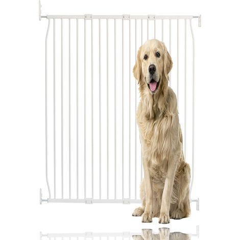 Bettacare Extra Tall Eco Screw Fit Pet Gate, White, 120cm - 130cm, Extra Tall Gate 100cm in Height, Screw Fitted Dog Gate