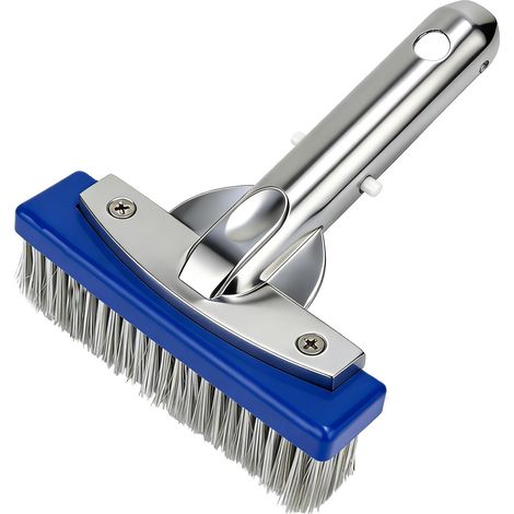 1 - Brosse Piscine - Acier Nylon - Nettoyage Fond Et Parois - Dos Aluminium Robuste - Clip Ez Pour Manche Telescopique - Piscine Enterree - Gris - 12,7x5cm