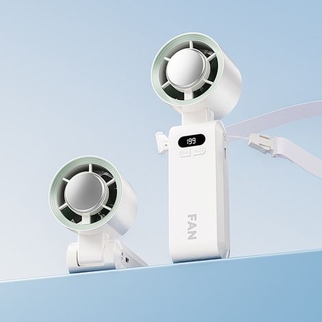 Mini ventilateur portable rechargeable – Ventilateur de poche avec technologie de refroidissement semi-conducteur – 3 niveaux de vitesse – Rafraîchisseur personnel pour voyage et extérieur (1/5)