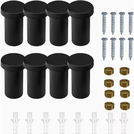 Ganchos de pared de metal, 8 ganchos decorativos negros resistentes, adecuados para entradas cúbicas, ganchos para toallas de ducha de baño y que se pueden usar para colgar ropa y batas de baño (redon
