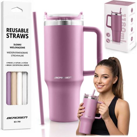 Vacuum Insulated Stainless Steel Tumbler 1180ml Pink (1/5)