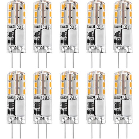 G4 LED Bulbs 12V AC/DC Warm White 3000K 120lm 2W 15-20W Halogen G4 Energy Saving JC Type Bi-Pin Replacement Capsule Non-Dimmable Light (10 Pack)