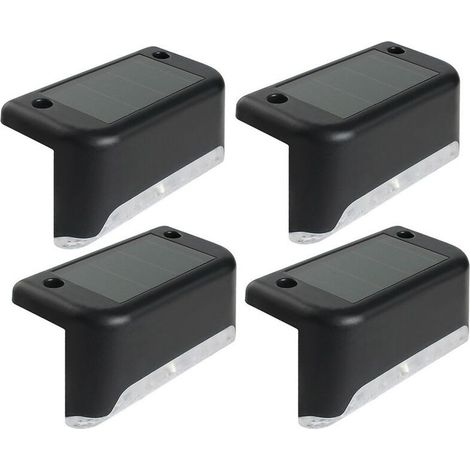 4PCS luminaire solaire pour chemin, escalier et jardin, LED, acier inoxydable, sans câblage, autonomie 8 à 10 h (1/5)