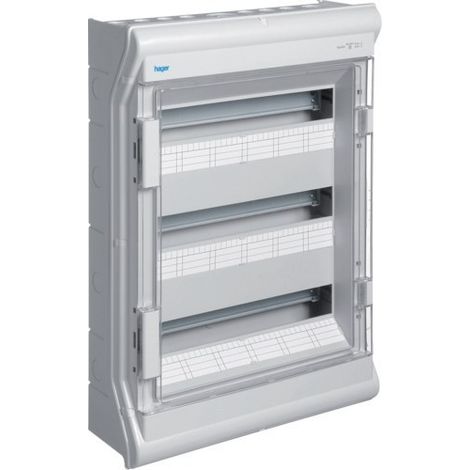 HAGER VE318E  Caja distribución vector VE superficie con 3 filas 54 IP55