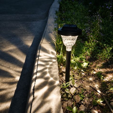 Lampe solaire de jardin extérieur lumière blanche à projection d'ombres 1,2 W 18,5 × 9,6 × 13,5 cm 450 g – Livraison gratuite