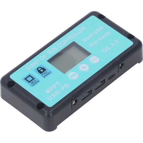 Contrôleur Solaire, Contrôleur de Charge Solaire MPPT Professionnel 12V 24V avec écran LCD pour Batterie (30A) (1/5)