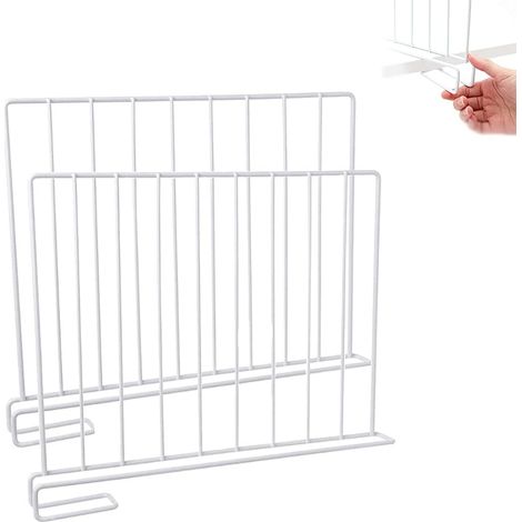 Séparateurs Étagère, 2 Pièces Séparateur Étagère Metal, Garde Robe Cloison Étagère, Separateur d'Armoire, Pour Le Rangement Et l'Organisation Dans Les Chambres, Salles De Bains, Cuisines Et Bureaux