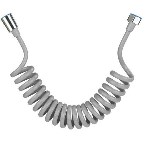 Flexible de douche,Tuyau de douche en mousse avec bouchon en cuivre, tuyau à ressort télescopique, flexible rétractable pour douchette, WC et bidet(3M Gris) (1/4)