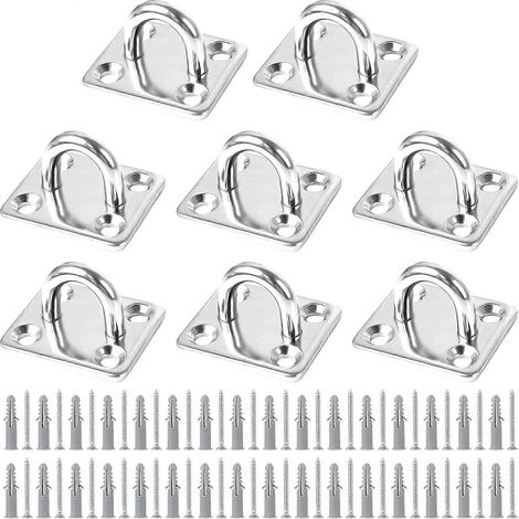 8 plaques à œillets en acier inoxydable, fixation pour voile d'ombrage (1/5)