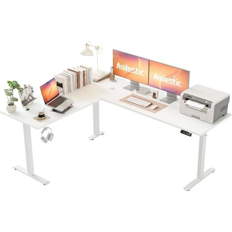 Höhenverstellbarer L-förmiger Schreibtisch 190x155cm Elektrisch (1/5)