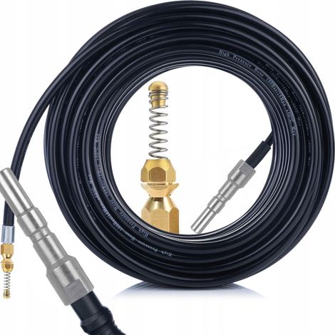 Tubo Flessibile per Pulizia Fognature 30m – Compatibile con Idropulitrici Kranzle D12/Nilfisk Alto/KEW Ottone, 200 Bar, 60°C