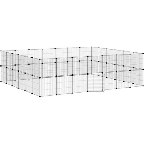Maison Exclusive - Cage animaux de compagnie à 52 panneaux et porte Noir 245x210x70 cm (1/5)